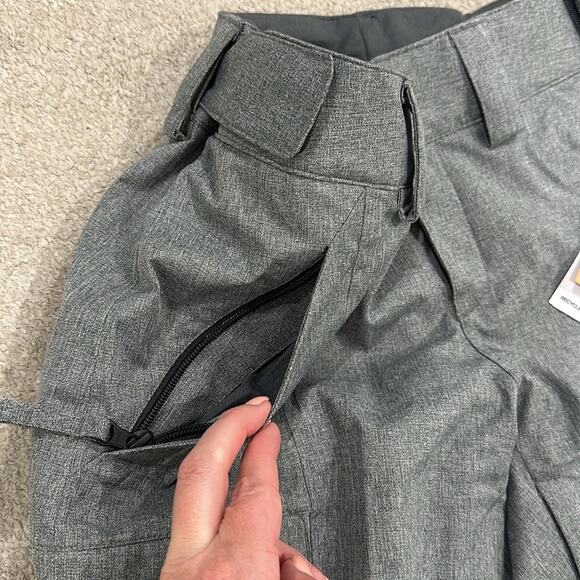 THE NORTH FACE Heathered Gray Freedom Insulated Winter Snow Pants Bottoms XS - Picture 12 of 16
